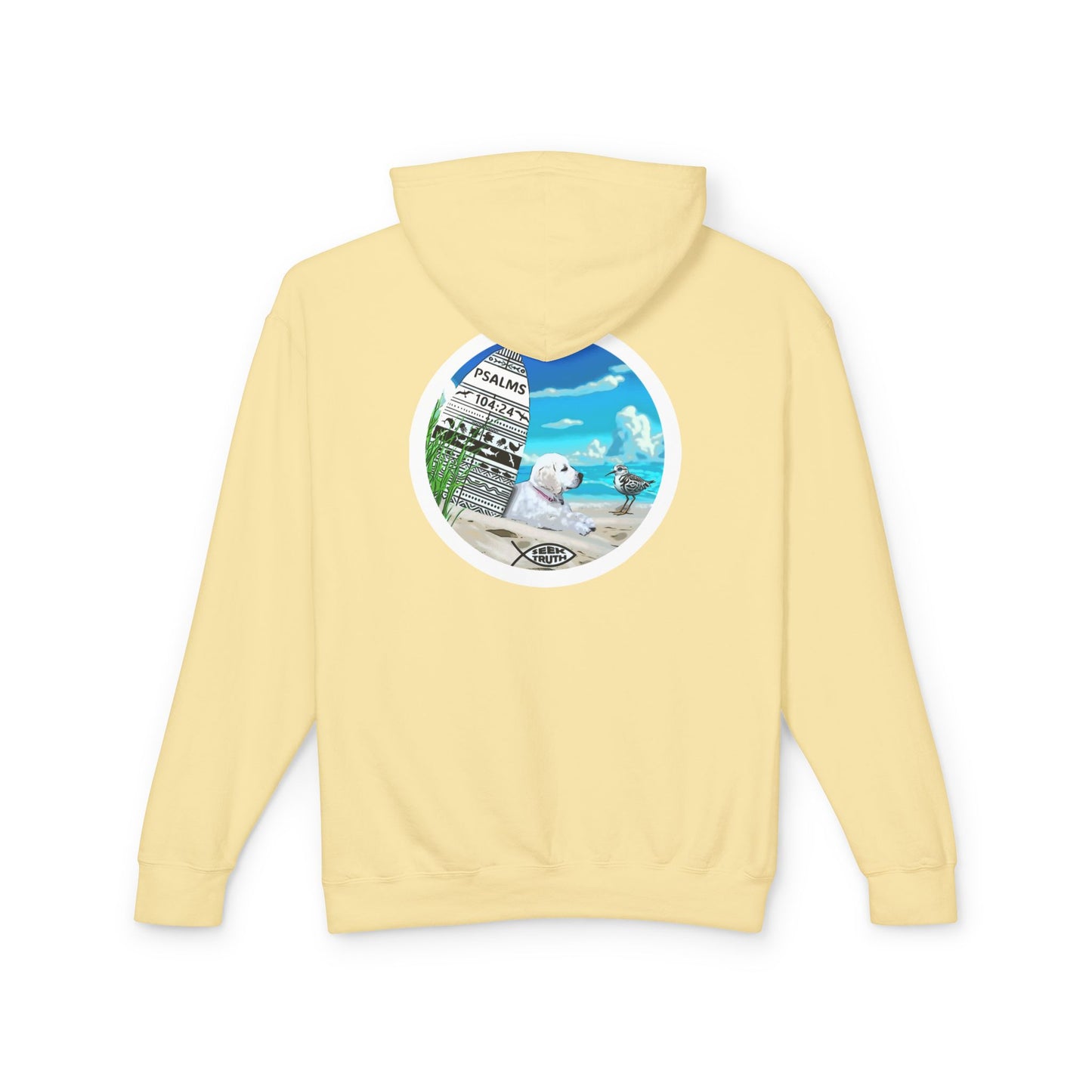 Labrador, Surfboard Psalm 104:24 Graphic Design