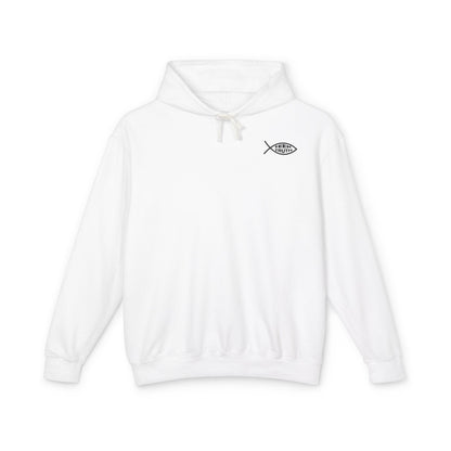 Team Jesus Fishing Boat Graphic Design Unisex Lightweight Hooded Sweatshirt